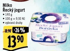 Ochucený jogurt řecký 0% Milko