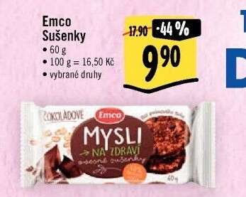 Ovesné sušenky Mysli na zdraví Emco