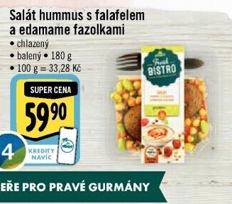 Salát Hummus s falafelem a edamame fazolkami s proteiny Albert Fresh Bistro