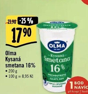 Smetana zakysaná Olma 16%