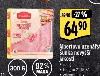 Šunka nejvyšší jakosti Albertovo uzenářství