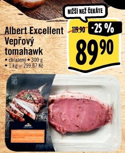 Vepřový steak tomahawk Albert Excellent