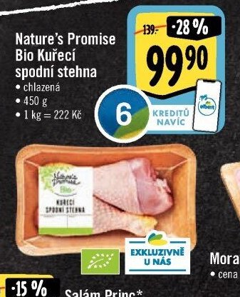 Nature's Promise Bio Kuřecí spodní stehna