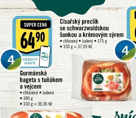 Císařský preclík se schwarzwaldskou šunkou a krémovým sýrem