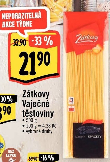 Zátkovy Vaječné těstoviny