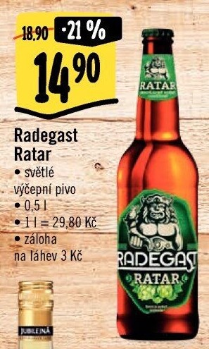 Pivo světlé výčepní Ratar Radegast
