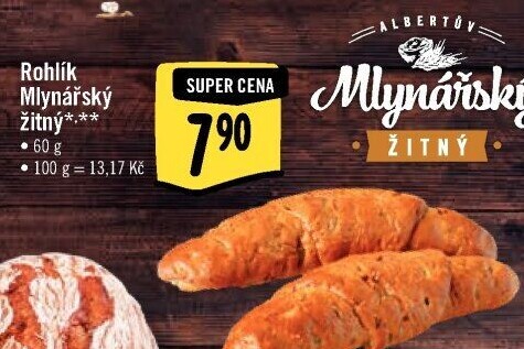 Rohlík Mlynářský žitný Albert