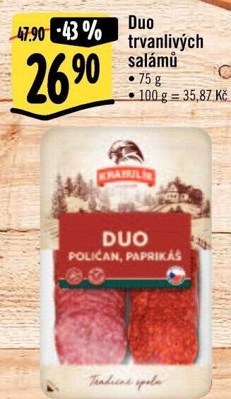 Salám Poličan+Paprikáš duo Krahulík