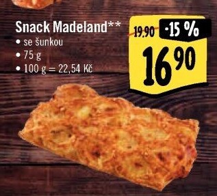 Snack Madeland se šunkou La Lorraine