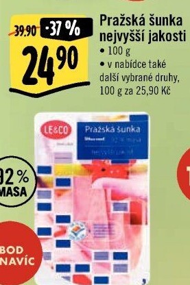 Šunka pražská nejvyšší jakosti LE&amp