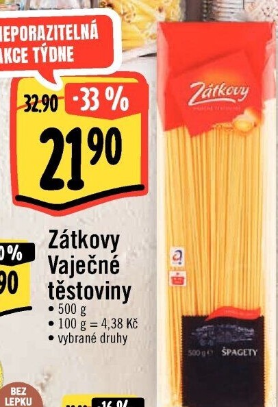 Těstoviny vaječné Zátkovy
