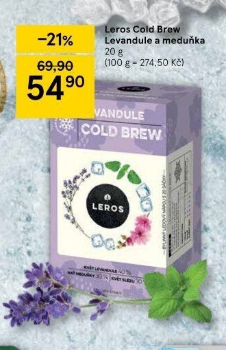 Leros Cold Brew Levandule a meduňka