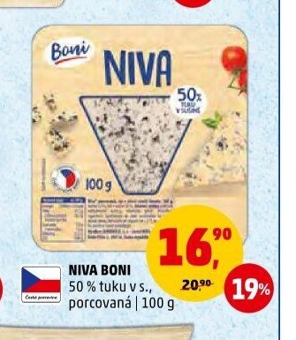 Niva Boni 50 % tuku v s., porcovaná 100 g