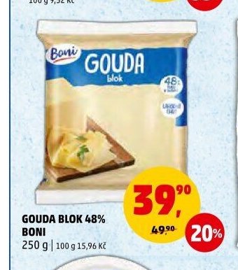 Gouda blok 48 % Boni 250 g