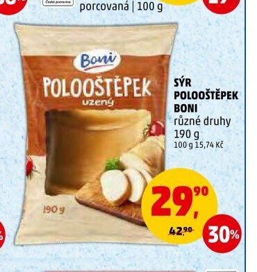Sýr Polooštěpek Boni různé druhy 190 g