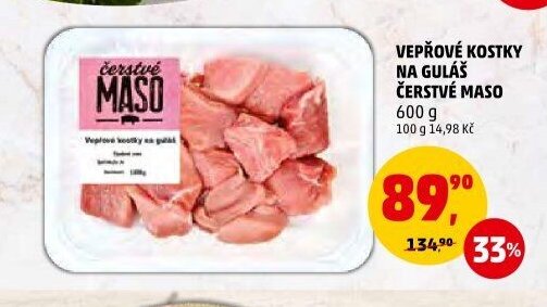 Vepřové kostky na guláš Čerstvé maso