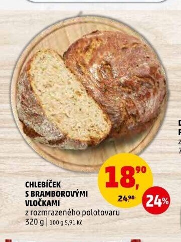 Chlebíček s bramborovými vločkami