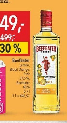 Beefeater Lemon, Blood Orange, Pink
