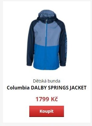 Dětská bunda Columbia DALBY SPRINGS JACKET