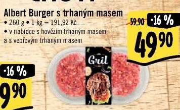 Burger s trhaným masem Albert Gril