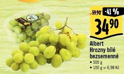 Hrozny bílé bezsemenné Albert