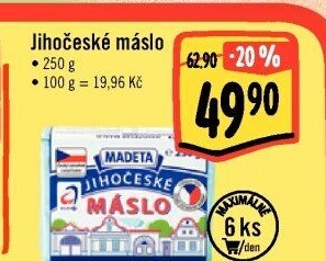 Máslo Jihočeské Madeta