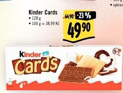 Sušenka s náplní Cards Kinder