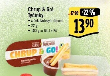 Tyčinky s čokoládovým dipem Chrup &amp