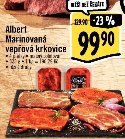 Vepřová krkovice marinovaná bez kosti Gurmán Albert Gril