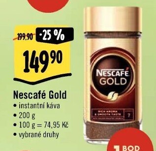 Instantní kávy Nescafé Gold