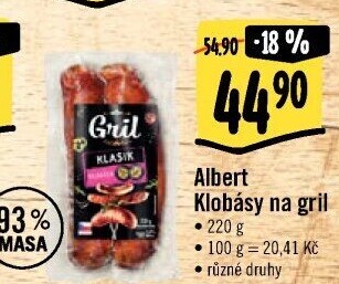 Klobásy na gril Albert Gril