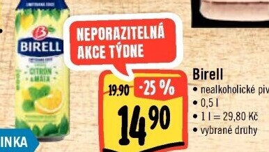 Nealkoholické pivo ochucené Birell