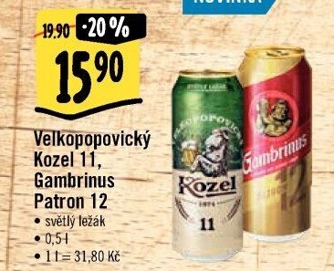 Pivo ležák 11° Velkopopovický Kozel