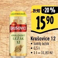 Pivo světlé Královský ležák 12° Krušovice