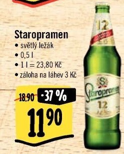 Pivo světlý ležák Staropramen
