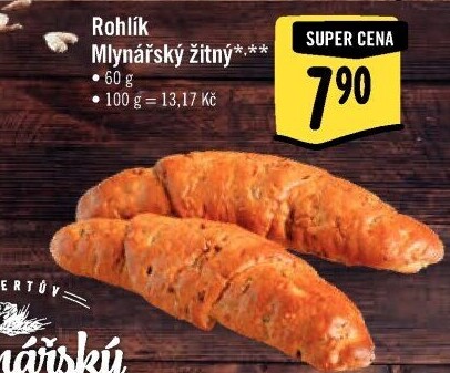 Rohlík Mlynářský žitný Albert