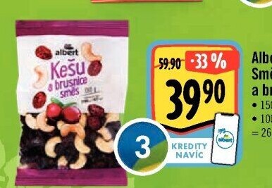 Směs kešu a brusinek Albert