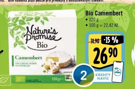 Sýr Camembert bio Nature'
