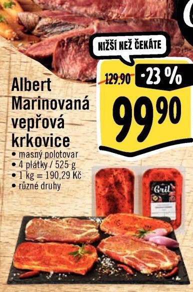 Vepřová krkovice marinovaná bez kosti Albert Gril