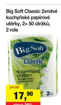 Utěrky kuchyňské 2vrstvé Classic Big Soft