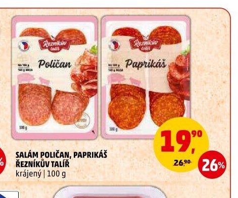 SALÁM POLIČAN, PAPRIKÁŠ ŘEZNÍKŮV TALÍŘ 100 g