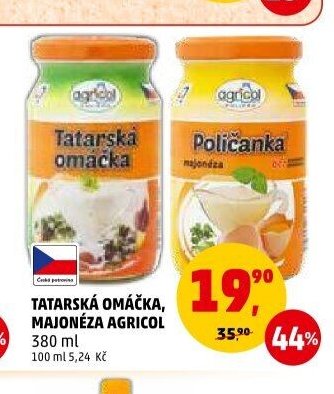 TATARSKÁ OMÁČKA, MAJONÉZA AGRICOL 380 ml