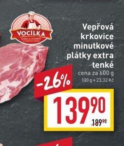 Vepřová krkovice minutkové plátky extra tenké
