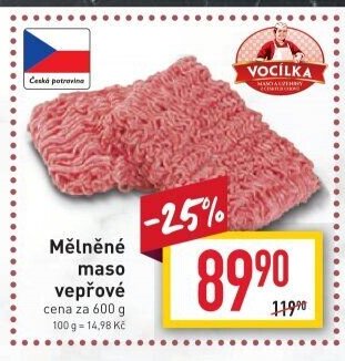 Mělněné maso vepřové