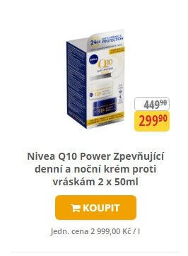 Nivea Q10 Power Zpevňující denní a noční krém proti vráskám 2 x 50ml