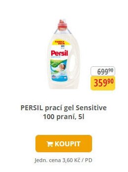 PERSIL prací gel Sensitive 100 praní, 5l
