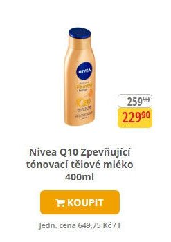 Nivea Q10 Zpevňující tónovací tělové mléko 400ml