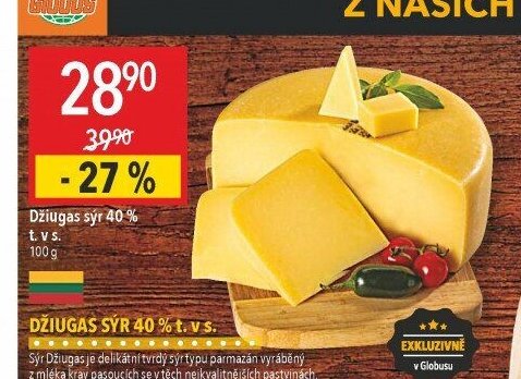 Džiugas sýr 40 % t. v s.