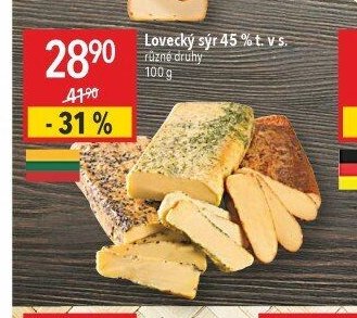 Lovecký sýr 45 % t. v s.