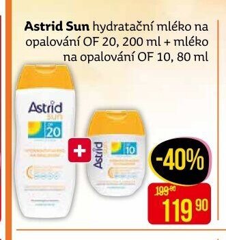 Astrid Sun hydratační mléko na opalování OF 20, 200 ml + mléko na opalování OF 10, 80 ml